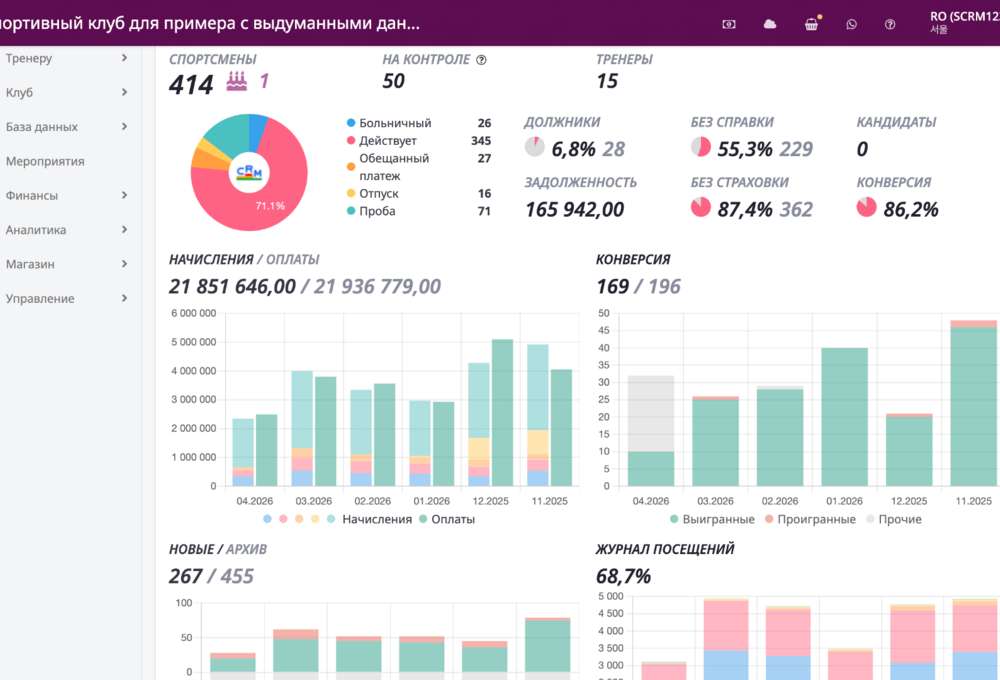 Первые шаги в SportCRM